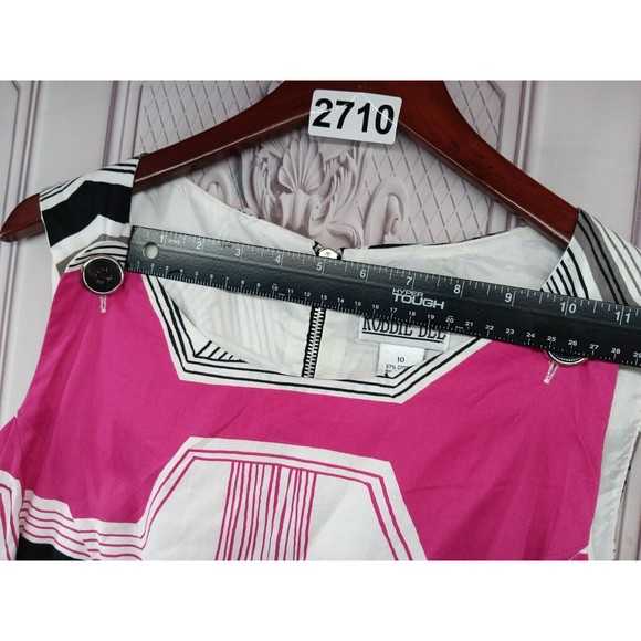 Robbie Bee Dress Women's SZ 10 Knit Sheath Button Accents Straps Back Zipper EUC - Picture 12 of 16